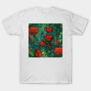 Van Gogh Roses Pattern 13 T-Shirt